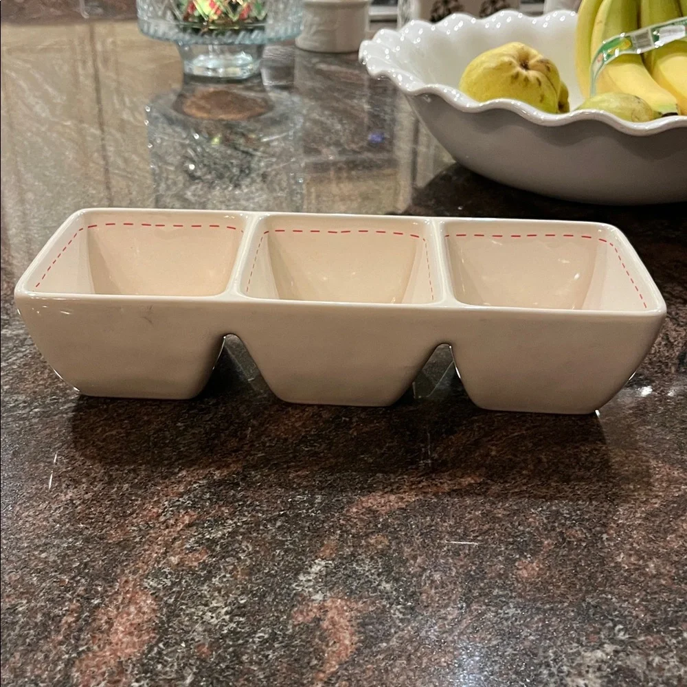 Rae Dunn Divided Dip Dish 